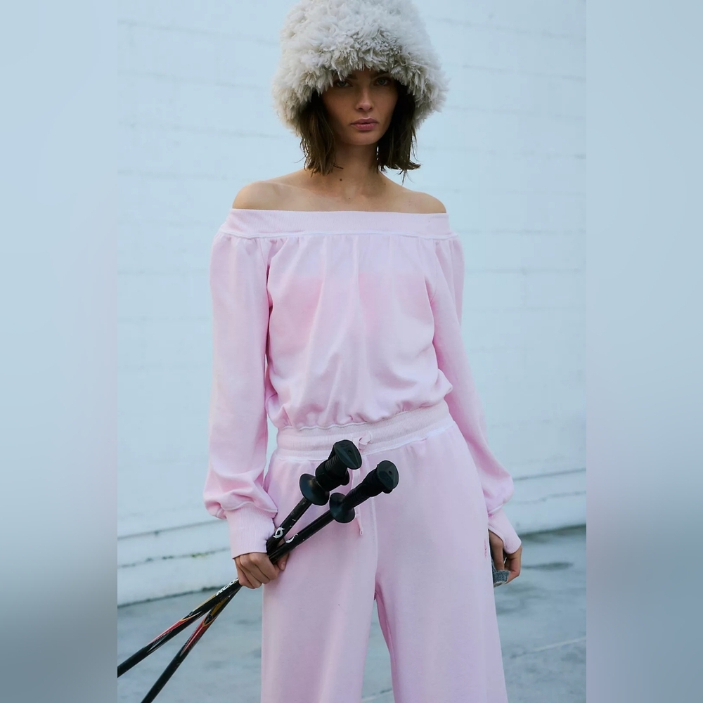 NWT Free People One To Beat Wide Leg Jumpsuit XL Pink